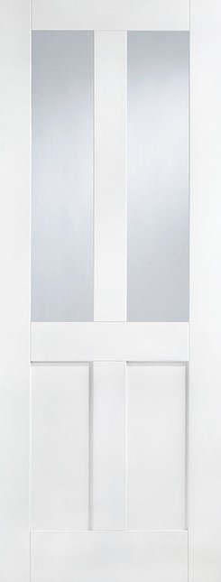 Internal White Primed London (CLEAR GLASS) Solid Core Door